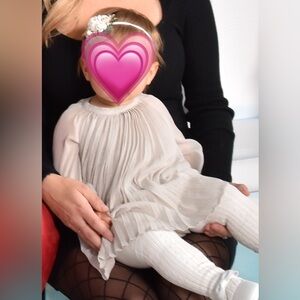 Baby Gap Sheer Gray Long Sleeve Dress